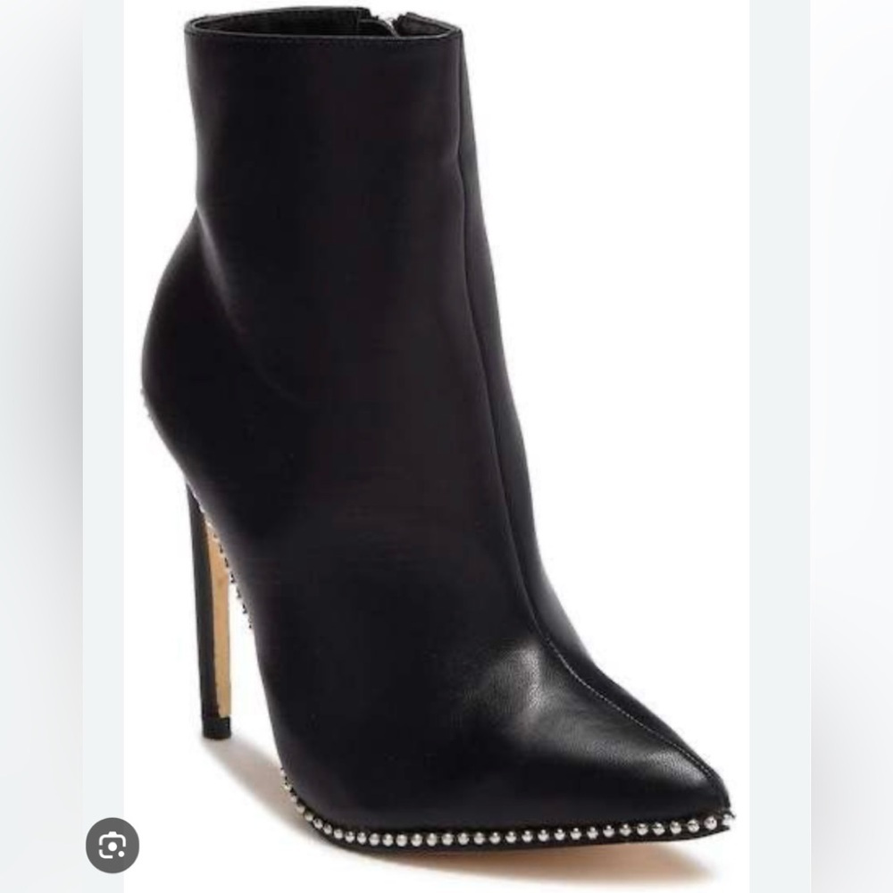Catherine Malandrino Lena Black Studded Vegan Booties Sz 8